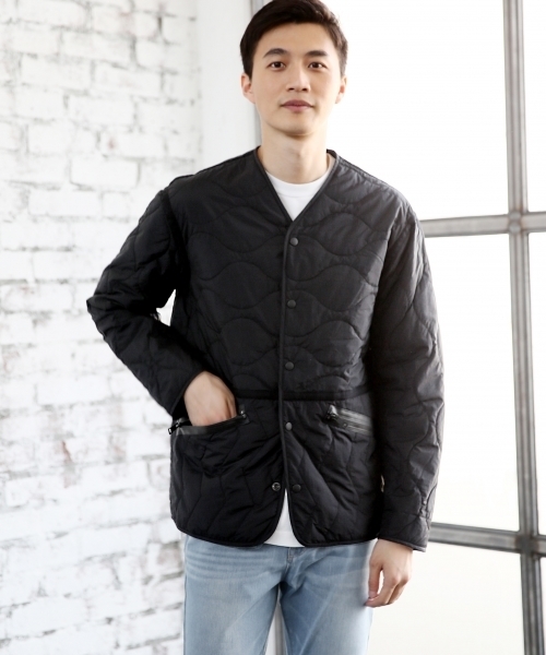 GLOBAL WORK(グローバルワーク)の「サーモライトキルトカーデ/760772(ナイロンジャケット・メンズ・ブラック/カーキ・SMALL/MEDIUM/LARGE/X-LARGE)」の2枚目の写真