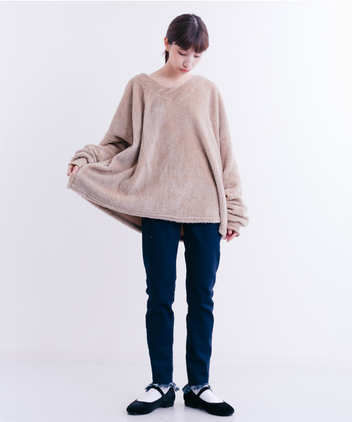 MERLOT（メルロー）の「もこもこファープルオーバー1215（その他トップス・レディース・ブラック/ベージュ/オフホワイト・FREE）」の15枚目の写真