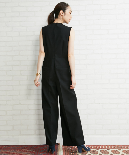 Abahouse Devinette（ドゥヴィネット）の「カットオフジョーゼットオールインワン（つなぎ/オールインワン・レディース・ネイビー/ブラック・FREE）」の4枚目の写真