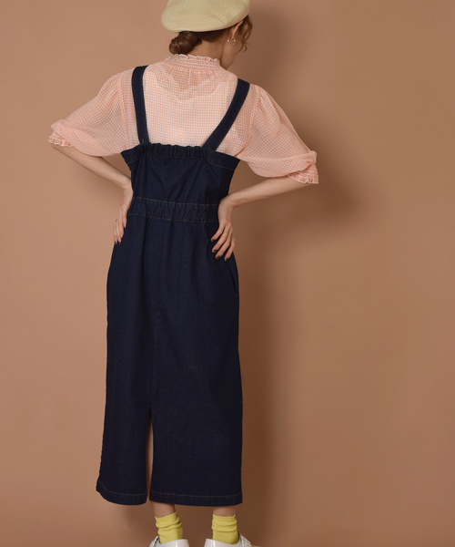 w closet（ダブルクローゼット）の「シアーチェックシャーリングブラウス（シャツ/ブラウス・レディース・コーラルピンク/サックスブルー/ブラック/ブルー/イエロー・FREE）」の19枚目の写真