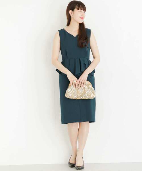 URBAN RESEARCH ROSSO WOMEN(アーバンリサーチ ロッソ)の「ハートネックランダムペプラムドレス∴(ワンピース・レディース・ブルー系その他/パープル系その他・FREE)」の7枚目の写真
