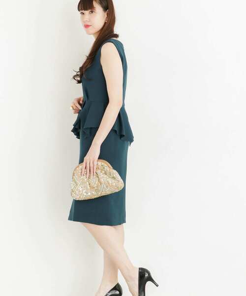 URBAN RESEARCH ROSSO WOMEN(アーバンリサーチ ロッソ)の「ハートネックランダムペプラムドレス∴(ワンピース・レディース・ブルー系その他/パープル系その他・FREE)」の8枚目の写真