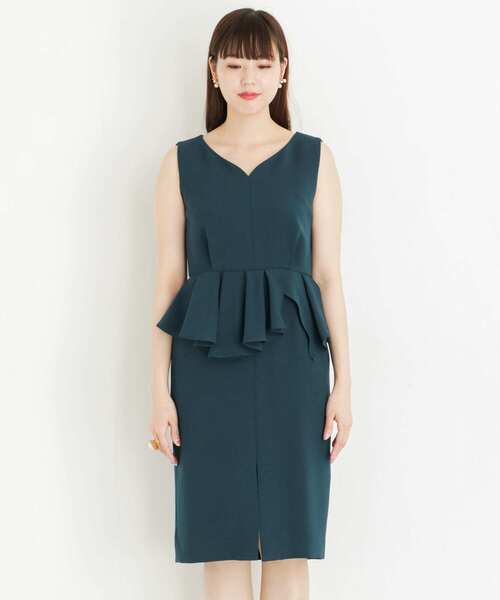 URBAN RESEARCH ROSSO WOMEN(アーバンリサーチ ロッソ)の「ハートネックランダムペプラムドレス∴(ワンピース・レディース・ブルー系その他/パープル系その他・FREE)」の9枚目の写真