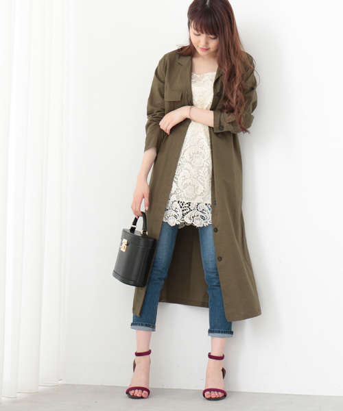 N.（N. Natural Beauty Basic）（エヌエヌナチュラルビューティーベーシック）の「レースキャミチュニック（チュニック・レディース・ブラック/ホワイト・MEDIUM）」の10枚目の写真