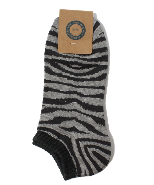 WEGO（ウィゴー）の「WEGO/ゼブラ柄ソックス（ソックス/靴下・メンズ・ブラック/ダークグレー/杢グレー/ネイビー・FREE）」の3枚目の写真