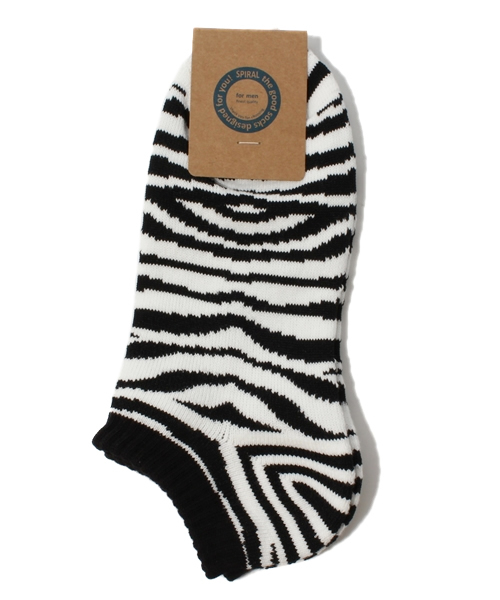 WEGO（ウィゴー）の「WEGO/ゼブラ柄ソックス（ソックス/靴下・メンズ・ブラック/ダークグレー/杢グレー/ネイビー・FREE）」の2枚目の写真