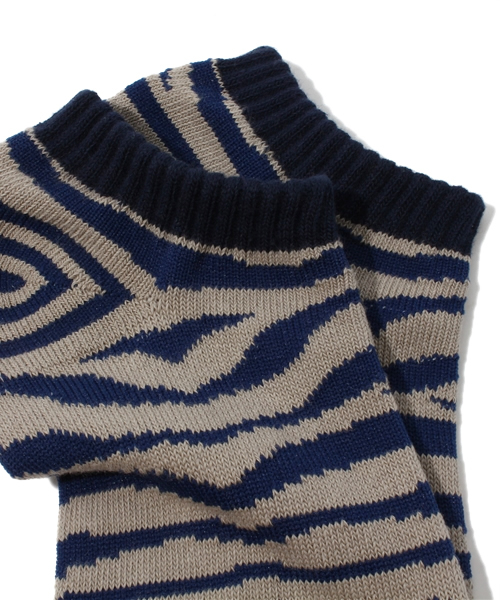 WEGO（ウィゴー）の「WEGO/ゼブラ柄ソックス（ソックス/靴下・メンズ・ブラック/ダークグレー/杢グレー/ネイビー・FREE）」の5枚目の写真