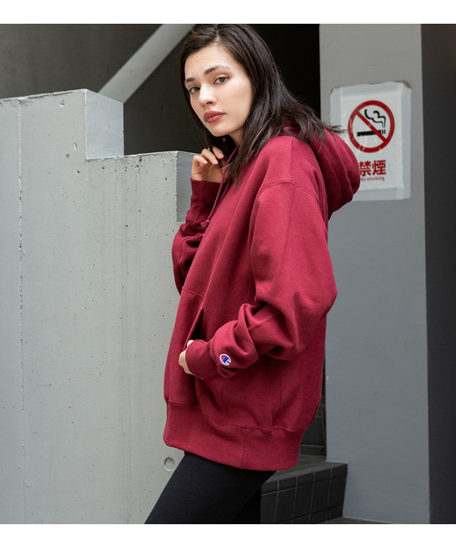 Champion（チャンピオン）の「【Champion】レディース チャンピオン リバースウィーブ パーカー（パーカー・レディース・ブラック/ネイビー/グレー/ホワイト/レッド/ダークグリーン/マルーン・S/M/XL/L）」の7枚目の写真