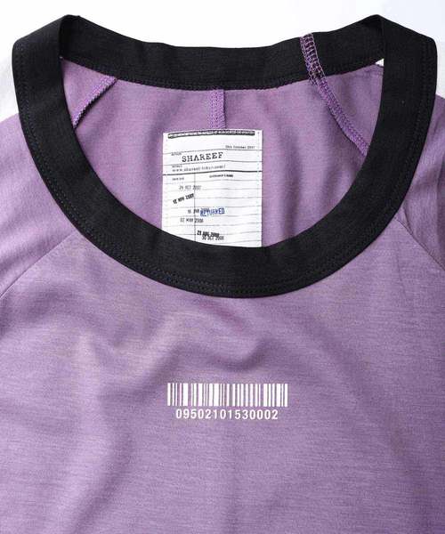 SHAREEF（シャリーフ）の「"BARCODE" SWITCHING BIG-T（Tシャツ/カットソー・メンズ・ラベンダー/ブラック/ベージュ/ネイビー・1/2/3）」の12枚目の写真