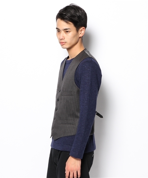 green label relaxing（グリーンレーベルリラクシング）の「TASMA CH/ST 5B ベスト（スーツベスト・メンズ・ダークグレー/ネイビー・44/46/48/50/42/52）」の4枚目の写真
