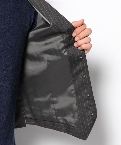 green label relaxing（グリーンレーベルリラクシング）の「TASMA CH/ST 5B ベスト（スーツベスト・メンズ・ダークグレー/ネイビー・44/46/48/50/42/52）」の9枚目の写真