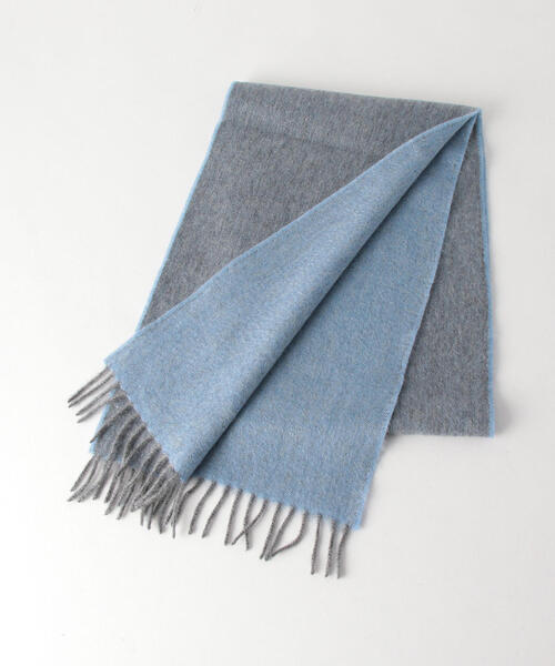 green label relaxing（グリーンレーベルリラクシング）の「カシミヤ 2トーン MN/マフラー（マフラー・メンズ・ライトブルー/ブラック/ネイビー・FREE）」の3枚目の写真