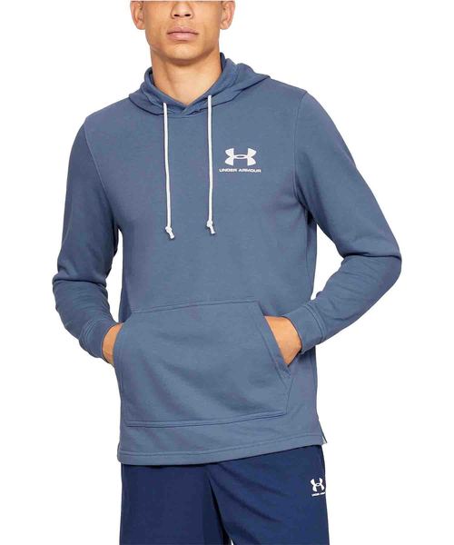 UNDER ARMOUR（アンダーアーマー）の「メンズトレーニングパーカー / スポーツスタイル テリーフーディー（パーカー・メンズ・ライトブルーグレー/アイボリー/ブラック×ホワイト/ネイビー×ホワイト・XL/LG/SM/3XL/MD/XXL）」の4枚目の写真