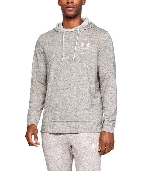 UNDER ARMOUR（アンダーアーマー）の「メンズトレーニングパーカー / スポーツスタイル テリーフーディー（パーカー・メンズ・ライトブルーグレー/アイボリー/ブラック×ホワイト/ネイビー×ホワイト・XL/LG/SM/3XL/MD/XXL）」の2枚目の写真