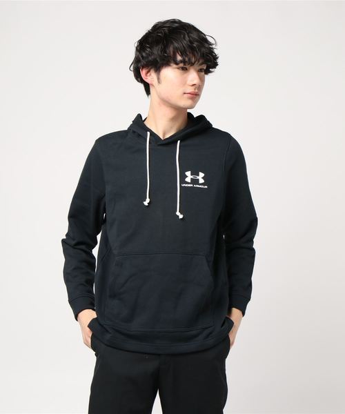UNDER ARMOUR（アンダーアーマー）の「メンズトレーニングパーカー / スポーツスタイル テリーフーディー（パーカー・メンズ・ライトブルーグレー/アイボリー/ブラック×ホワイト/ネイビー×ホワイト・XL/LG/SM/3XL/MD/XXL）」の8枚目の写真