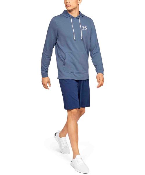 UNDER ARMOUR（アンダーアーマー）の「メンズトレーニングパーカー / スポーツスタイル テリーフーディー（パーカー・メンズ・ライトブルーグレー/アイボリー/ブラック×ホワイト/ネイビー×ホワイト・XL/LG/SM/3XL/MD/XXL）」の15枚目の写真