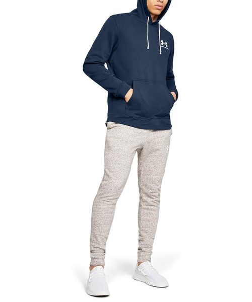 UNDER ARMOUR（アンダーアーマー）の「メンズトレーニングパーカー / スポーツスタイル テリーフーディー（パーカー・メンズ・ライトブルーグレー/アイボリー/ブラック×ホワイト/ネイビー×ホワイト・XL/LG/SM/3XL/MD/XXL）」の22枚目の写真