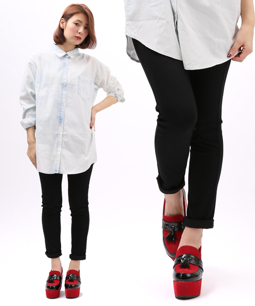 WEGO（ウィゴー）の「WEGO/カラーレギンス（その他パンツ・レディース・オフホワイト/ブラック/ブルー/イエロー系その他・FREE）」の3枚目の写真