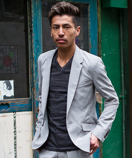 GOSTAR DE FUGA（ゴスタール ジフーガ）の「チェックTRテーラード（テーラードジャケット・メンズ・ブラック×グレー・M/L/XL）」の6枚目の写真