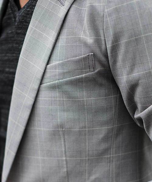 GOSTAR DE FUGA（ゴスタール ジフーガ）の「チェックTRテーラード（テーラードジャケット・メンズ・ブラック×グレー・M/L/XL）」の4枚目の写真