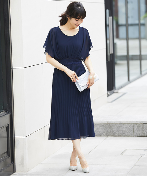 セール ウエストレース切替プリーツロングドレスワンピース ドレス Smile Orchid スマイルオーキッド のファッション通販 Zozotown