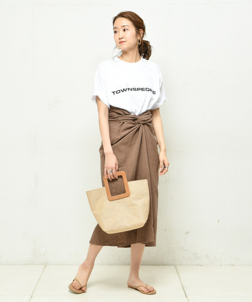 DouDou（ドゥドゥ）の「TOWNSPEOPLE（Tシャツ/カットソー・レディース・ホワイト/サンドベージュ・LARGE/MEDIUM）」の5枚目の写真