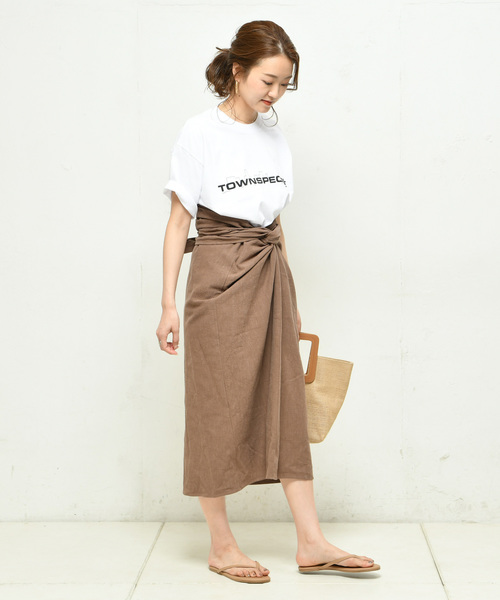 DouDou（ドゥドゥ）の「TOWNSPEOPLE（Tシャツ/カットソー・レディース・ホワイト/サンドベージュ・LARGE/MEDIUM）」の9枚目の写真