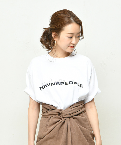 DouDou（ドゥドゥ）の「TOWNSPEOPLE（Tシャツ/カットソー・レディース・ホワイト/サンドベージュ・LARGE/MEDIUM）」の10枚目の写真