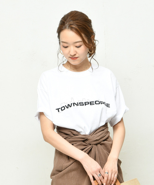 DouDou（ドゥドゥ）の「TOWNSPEOPLE（Tシャツ/カットソー・レディース・ホワイト/サンドベージュ・LARGE/MEDIUM）」の11枚目の写真