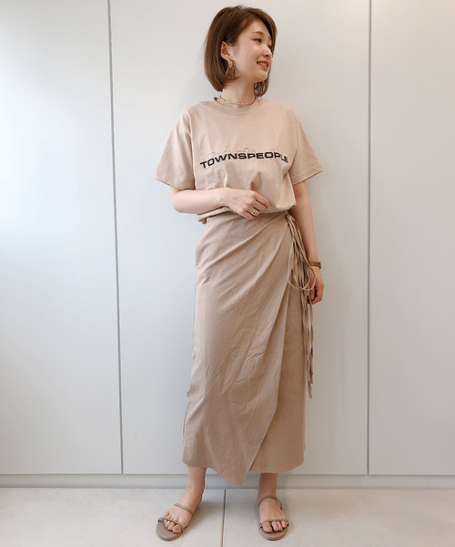 DouDou（ドゥドゥ）の「TOWNSPEOPLE（Tシャツ/カットソー・レディース・ホワイト/サンドベージュ・LARGE/MEDIUM）」の12枚目の写真