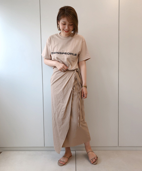 DouDou（ドゥドゥ）の「TOWNSPEOPLE（Tシャツ/カットソー・レディース・ホワイト/サンドベージュ・LARGE/MEDIUM）」の15枚目の写真