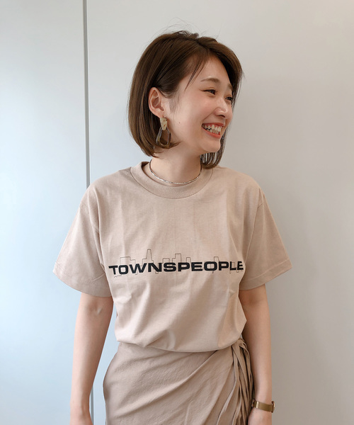 DouDou（ドゥドゥ）の「TOWNSPEOPLE（Tシャツ/カットソー・レディース・ホワイト/サンドベージュ・LARGE/MEDIUM）」の16枚目の写真