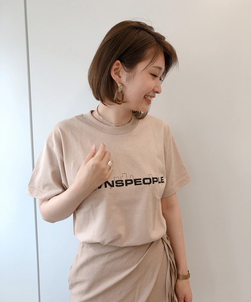 DouDou（ドゥドゥ）の「TOWNSPEOPLE（Tシャツ/カットソー・レディース・ホワイト/サンドベージュ・LARGE/MEDIUM）」の17枚目の写真