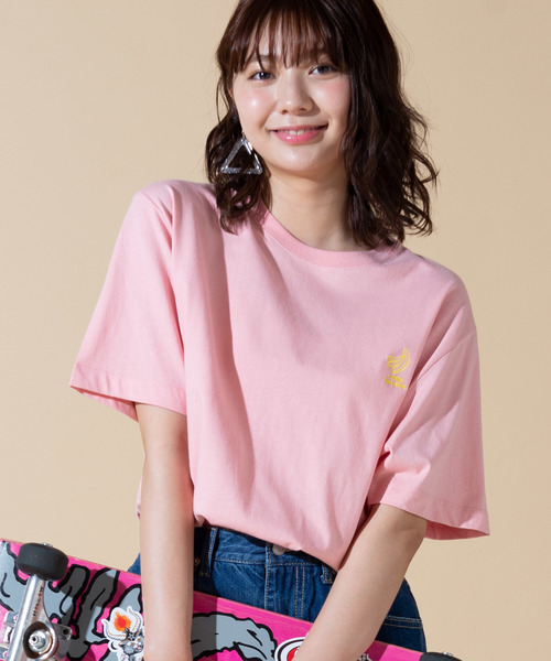 WEGO（ウィゴー）の「WEGO/ワンポイントフルーツ刺繍Tシャツ（Tシャツ/カットソー・メンズ・パープル/ターコイズブルー/ホワイト/ピンク・LARGE/MEDIUM/SMALL）」の17枚目の写真