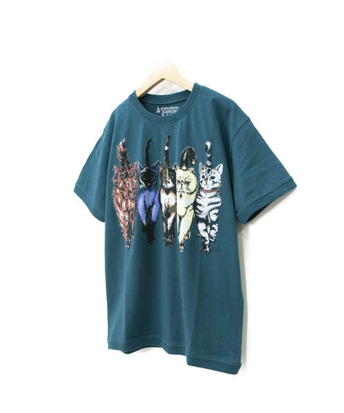 go slow caravan（ゴースローキャラバン）の「リブツキプリント ユルSS TEE ネコアユミ W（Tシャツ/カットソー・レディース・ホワイト/サックスブルー・FREE）」の17枚目の写真