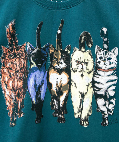 go slow caravan（ゴースローキャラバン）の「リブツキプリント ユルSS TEE ネコアユミ W（Tシャツ/カットソー・レディース・ホワイト/サックスブルー・FREE）」の11枚目の写真