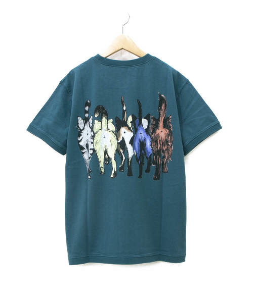 go slow caravan（ゴースローキャラバン）の「リブツキプリント ユルSS TEE ネコアユミ W（Tシャツ/カットソー・レディース・ホワイト/サックスブルー・FREE）」の13枚目の写真