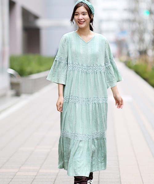 ドビークレープｘレース ティアードワンピ ワンピース チチカカ チチカカ のファッション通販 Zozotown