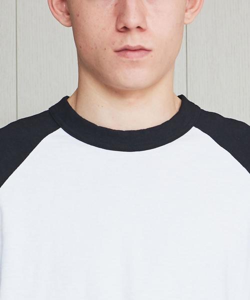 H　BEAUTY&YOUTH UNITED ARROWS（エイチビューティーアンドユースユナイテッドアローズ）の「＜H＞RAGLAN SLEEVE LONG T-SHIRT/Tシャツ（Tシャツ/カットソー・メンズ・ケリー/パープル/ブラック・LARGE/SMALL/MEDIUM）」の11枚目の写真