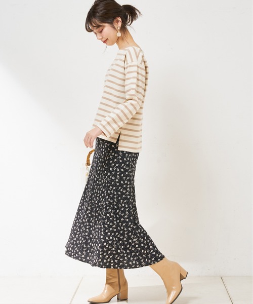 natural couture（ナチュラルクチュール）の「春色ボーダーボートネックT（Tシャツ/カットソー・レディース・ベージュ/ネイビー/イエロー/ミント・FREE）」の8枚目の写真