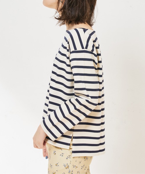 natural couture（ナチュラルクチュール）の「春色ボーダーボートネックT（Tシャツ/カットソー・レディース・ベージュ/ネイビー/イエロー/ミント・FREE）」の13枚目の写真