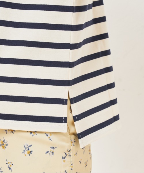 natural couture（ナチュラルクチュール）の「春色ボーダーボートネックT（Tシャツ/カットソー・レディース・ベージュ/ネイビー/イエロー/ミント・FREE）」の7枚目の写真