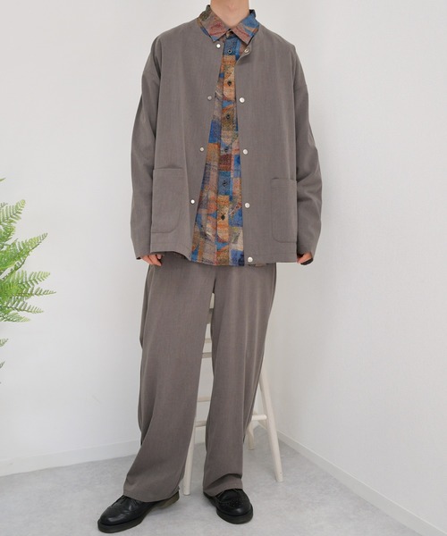 kutir（クティール）の「ワイドストレートパンツ　セットアップ（その他パンツ・メンズ・ライトグレー/チャコールグレー/ダークブラウン・LARGE/MEDIUM）」の13枚目の写真