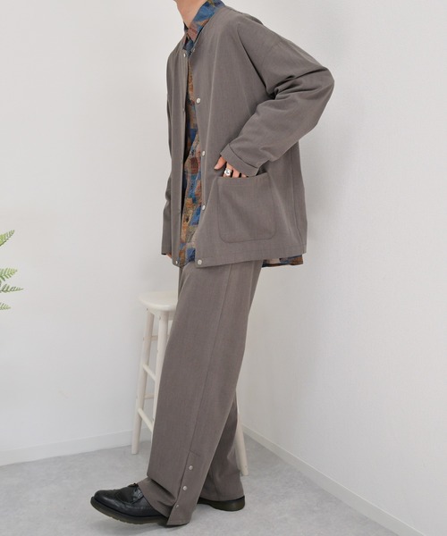 kutir（クティール）の「ワイドストレートパンツ　セットアップ（その他パンツ・メンズ・ライトグレー/チャコールグレー/ダークブラウン・LARGE/MEDIUM）」の15枚目の写真