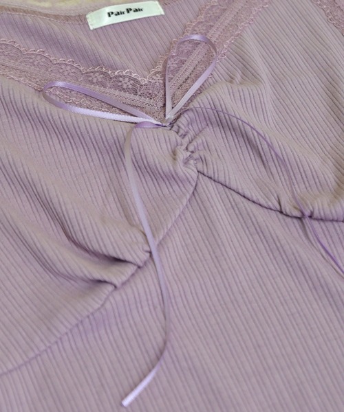 PairPair（ペアペア）の「リボン付きレースタンク（タンクトップ・レディース・ブラック/オフホワイト/ライトグリーン/モカ/ラベンダー・FREE）」の12枚目の写真