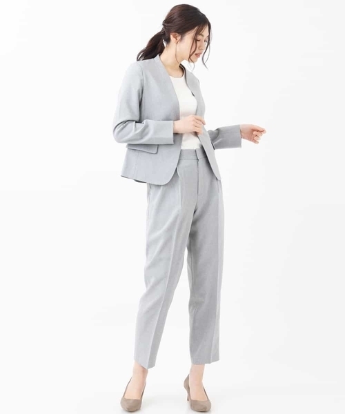 a.v.v(アーヴェヴェ)の「【セットアップ対応/洗える】リネンライクVネックジャケット(セットアップ・レディース・ベージュ/ネイビー/グレー・40/38/42/36/34)」の22枚目の写真