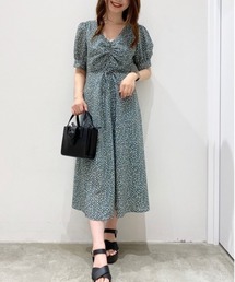 Heather | シャーリングハナガラワンピース　885876(ワンピース)