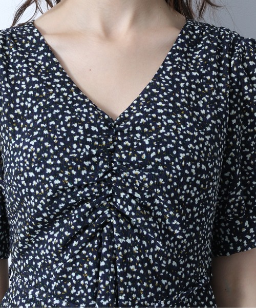 Heather（ヘザー）の「シャーリングハナガラワンピース　885876（ワンピース・レディース・ネイビー/ベージュ系その他/ブルー系その他/グリーン・FREE）」の10枚目の写真