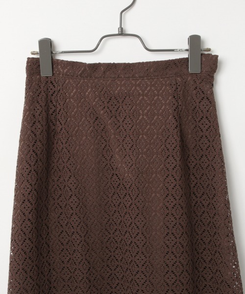 A part by（アパートバイ）の「CoNyキカレースロングスカート　911037（スカート・レディース・ブラウン/アイボリー/ライトグリーン・FREE）」の8枚目の写真