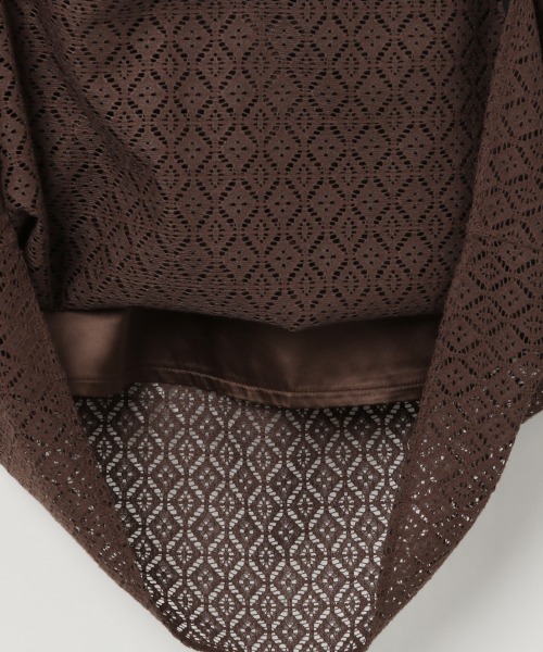 A part by（アパートバイ）の「CoNyキカレースロングスカート　911037（スカート・レディース・ブラウン/アイボリー/ライトグリーン・FREE）」の7枚目の写真